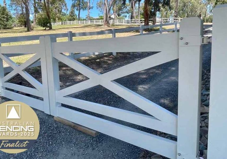 Rural gates by Yarra Valley Gates is Australian FENCING Awards finalist