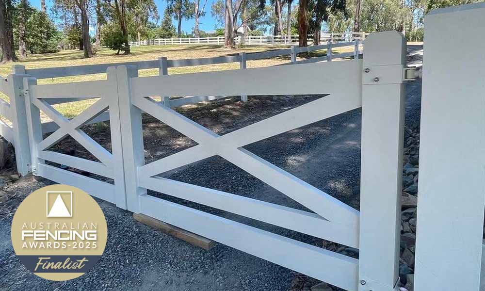 Rural gates by Yarra Valley Gates is Australian FENCING Awards finalist